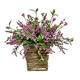 goodjinHH 01 Frühling simulierter Blumenkranz Kranz Wandbehang Blumenkorb Türdekoration Rosenkranz Türkranz Frühling Ganzjährig Kranz Tür Kranz Frühlingskranz Haustür Deko, 23x9x40cm