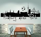 Skyline Hamburg meine Perle (120 cm Breite, schwarz) Wandtattoo, Wandaufkleber, Wohnzimmer, Dekoration, Wanddekoration + GRATIS-Zugabe!!!