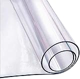 Transparente PVC Tischdecke, Transparente Silikontischdecke, Plastik-Tischdecken, Verdickt Wasserdicht Schrumpft Nicht, Geeignet füR Esstisch, Schreibtisch, Couchtisch (100x100cm)