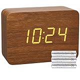 TFA Dostmann 60.2549 Design Funk-Wecker in Holz-Optik CLOCCO (braun mit Batterien)