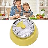 60-Minuten-visueller Countdown-Timer, Leiser Lerntimer für Kinder und Erwachsene, Stechuhren, Küche, Zeitmanagement-Countdown-Timer für Den Unterricht(Hellgelb)