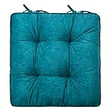 AYMAYA Teppich Aus Baumwolle Pouf,Meditation Gepolstert Dick Bodenkissen,Booster Gesteppt Tatami Sitzkissen,Für Innen Im Freien Joga,Futon Kissen,Dicke Tatamimatten-Wasser blau 42 * 42 ±3cm