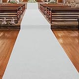 Floordirekt Gangläufer 100 x 1000 cm, Weiss 110 - Hochzeitsläufer - Hochzeitsteppich - Premium Teppichläufer - Messeteppich - VIP Eventteppich - Schwer entflammbar