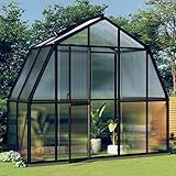 YEZIYIYFOB 118 B cm Gewächshaus mit Fundamentrahmen Anthrazit 3,3 m² Aluminimum GewäChshaus Klein Frostschutz Pflanzen Winterschutz FrostwäChter GewäChshaus Winterfest GeräTehaus Tomatenhaus