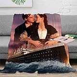 Titanic Kuscheldecke Fleecedecke, 3D Flauschige Weich Und Warm Microfaser Leichte Plüsch Wohndecke Sofadecke/Tagesdecke Für Sofa Und Bett 60x80inch(150x200cm)