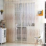 AQ899 Voile Curtain 1 Sheer Panel OR Tulle Curtain PC Door Drape Scarf Window Home Decor Curtains Drapes 200cm x 100 cm