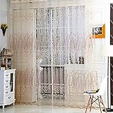 AQ899 Voile Curtain 1 Sheer Panel OR Tulle Curtain PC Door Drape Scarf Window Home Decor Curtains Drapes 200cm x 100 cm