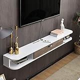 Wandhängender TV-Schrank, schwimmende Unterhaltungseinheit aus ökologischem Massivholzbrett, wandmontiertes TV-Regal für Wohnzimmer, Schlafzimmer/A/140 cm/a/120 cm