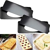 LANYOTA Tarteform Quicheform, Tarteform mit Hebeboden Backform, Obstkuchenform, Tortenform, Quiche Tartelette Förmchen, Antihaftbeschichtung Pie Form Backform (2 Stück - 36.5 * 15 * 3CM)