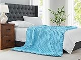 Guohaoi Handgefertigte gestrickte Gewichtsdecke, atmungsaktiv und weich, grob, gewichtete Decke für Erwachsene, bestes Geschenk für Weihnachten (Hellblau, 127 x 152,4 cm, 4,5 kg)