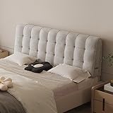 ZZYK Getufteter Knopf Kopfteil Lesekissen Großes Polster Nachttisch Stützkissen Für Schwangerschaft, Wand Kissen Kopfteil Gepolstert Schlafzimmer Rückenlehne,Grau,No Bedside 75'/190cm
