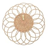 Beavorty 1 Stück Dekorativer Korbgeflechtspiegel Wandspiegel Sonnenblumendekorationen Kreisförmiger Wandspiegel Make-Up-Spiegel Rattan-Vintage-Hängespiegel Rattan-Spiegel Gewebter