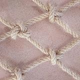 Indoor Outdoor Decke Hanf Seilnetz,Outdoor Garten Balkon Pflanze Klettern Decke Mesh,Terrassen-Schutznetz Gegen Absturz,Decke für Bekleidungsgeschäft Pub Resta(Size:3M×8M(9.8FT×26.2FT),Color:Jute)