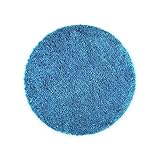 WohnDirect Badezimmerteppich Rund Hellblau - Badematte rutschfest Ø 56 cm- Badteppich Set rund, waschbar