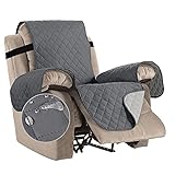 Bestenrose Wasserdichte Liegestuhlhussen für Sessel, mit verstellbaren Gummibändern, waschbar, gesteppt, Sofaschoner für Kinder und Haustiere (Liege, Grau)