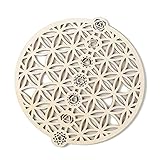 weemoment Spirituelle Wandkunst Holz | Kristallgitter Wolle Heilige Geometrie Wanddekoration Blume des Lebens Wandkunst | Meditationssymbol Wohnzimmer Ornamente