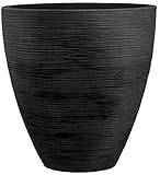 Dehner Pflanzvase Vino, Ø 40 cm, Höhe 42 cm, Kunststoff, anthrazit