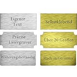 2x Klingelschild selbstklebend Briefkastenschild - Briefkasten Namensschild Türschild mit Gravur Silber Gold Witterungsbeständig verschiedene Formen und Größen