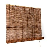 Bambusrollo 100x170 cm Sonnenschutz Rollo für Fenster und Türen Sichtschutz Wasserdicht Raffrollo in Braun 130x200cm 80x130cm Jalousine für Aussenbereich 90 120 Breit