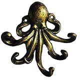 Kleiderhaken Wand Mantelhaken Wandmontierte Handwerk Küchenmantel Hängende dekorative Haken Schlafzimmer Wohnkultur Organizer Aufbewahrung Octopus Form Gusseisen Garderobenhaken/Kleiderhaken ( Color :