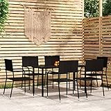 INLIFE 7-TLG. Garten-Essgruppe Schwarz,41kg,3099580