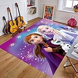 TONATO Kinderzimmer gefrorener Cartoon Teppichtür Matte Kinder Spielen Mat Anna ELSA Wohnzimmer Küche Schlafzimmer Teppich Wohnheimdekor,100 * 160cm