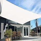 HENG FENG Sonnensegel Rechteckig 2.5x3m HDPE Sonnenschutz Windschutz Atmungsaktiv mit UV Schutz für Balkon Garten Terrasse Beige