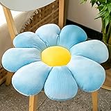 AIBOTY Blumenkissen Gänseblümchen-Blumen-Wurfkissen Sonnenblumen-Kissen Bodenkissen Spaßkissen Blumenförmiges Sitzkissen Rückenschläferkissen Auto-Po-Kissen,Blau,40cm/15.7inch