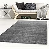 Taracarpet Designer-Teppich Galant Flauschige Flachflor Teppiche fürs Wohnzimmer, Esszimmer, Schlafzimmer oder Kinderzimmer weich und Schadstoffgeprüft dunkel-grau 200x290 cm