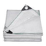 QLXYYFC 3x3m Tarp Hochleistungssteuer klares transparentes Tarp Große Tarpaulin Hochleistungs Multi Purpose wasserdicht (Color : Clear, Size : 6mX8m)