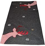 Tischläufer Weihnachten 40x85 cm Hirsch Anthrazit Weihnachtsdecke Tischdecke Weihnachtsdeko Landhaus