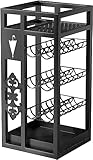 Schirmständer Schirmständerhalter Aus Metall Für Den Innenbereich, Mit Abtropfschale/hohles Design, 3 Schichten Mit 2 Löchern, Schirmständer, Für Tür, Flur, Eingangsbereich, Veranda(Color:Schwarz)