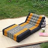 LOMDEM Stuhl Faltmatratze mit Kissen, 165 x 50 x 30 cm, 3-fach Faltmatte mit Dreieckskissen, bequemes TV-Kissen