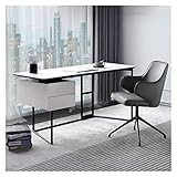 PC-Schreibtische Moderner minimalistischer Stil Schreibtisch leichter Marmor Pc. Laptop-Schreibtisch mit 2 Schubladen Home Büromöbel mit stabilem Metallrahmen Büroarbeitsplatz ( Color : 120x60x75cm )
