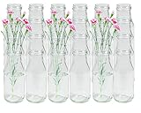 24 Stück Runde Mini Vasen Typ 263 Glasfläschchen kleine Dekoflaschen Flasche Väschen Vase Glasflaschen Blumenvase (24 Stück)