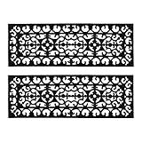 JVL Lexi Stufenmatten aus Gummi, Schmiedeeisen-Effekt, 25 x 75 cm, 2 Stück