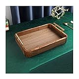 Obstkorb, Obstteller, Holz, rechteckig, zur Aufbewahrung, Obstschale, Wohnzimmer, Küche, Esstisch, Dekoration, Obsttablett, Süßigkeitenteller, Obstschale (Größe: C) (A grau) Everything is fine