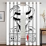 IZREEL Thermovorhänge Wohnzimmer Modern Blickdicht 240X266cm (HxB) 3D Weißer Einfacher Junge Muster Blickdicht Ösenschal 2Er Set Verdunkelungsvorhang Vorhänge Lärmminderung Gardinen Fensterdekoration