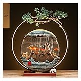 Desktop-Brunnen Home Aquarium Wohnzimmer Warmwasserbereiter TV-Schrank Kleine Objekte Keramik-Brunnen Büro-Desktop-kreatives Eröffnungsgeschenk Tischplattenbrunnen (Color : A) (B)