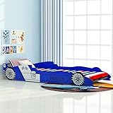 Shengtaieushop Kinderbett Rennauto 90x200 cm Blau Kids Bettwäsche