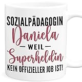 Tasse Sozialpädagogin Geschenk personalisiert mit Namen Abschiedsgeschenk Sozialarbeiterin Erzieherin Kollegin Beruf Kaffeetasse