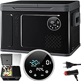 KESSER® Kompressor Kühlbox 2in1 Doppelzone Kühl- & Gefrierfach, 31 Liter elektrisch Gefrierbox, LED-Touch-Bedienung 12/24 V 230V, Kühlschrank Kühlung bis -20 °C für Auto, Lkw, Camping Schwarz