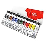 7 Artists Premium Ölfarben SET Künstlerqualität 12x20ml Bunte Farben Für Malen - Öl Farben Malen Set | Oil Painting Set Für Ölmalerei