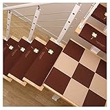 Treppenteppichstufen 2 Stück Treppenstufen Matten Treppenteppich, Rutschfester Trittschutz für den Innenbereich, selbstleuchtende Wiederholungspaste ohne Spuren Teppichmatte für Treppen (Col