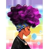 Diy 5D Diamant Malerei,afrikanische Frau Diamond Painting 40x50cm,Strass-Stickerei, Kreuzstich-nach-Zahlen-Set, Leinwand wanddecoratie