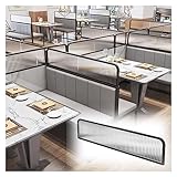 YJEUZCD Esstisch Bildschirme, Gestreiftes Glas Restaurant Erhöht Bildschirm Trennwand, Hotel Kochtopf Halbe Wand Arbeitsplatte Niedriger Zaun Trennwand (Farbe : Schwarz, Größe : 30x110cm)