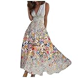 Topassion Sommerkleider, Cocktailkleid Damen Charme Print Summer Dress for Women Beach Dress Hawaii Outfit Damen Kleid Festlich Damen Freizeit Outfit Damen Mädchen Kleider Gray L