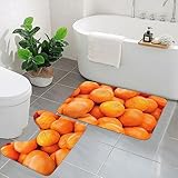 Badezimmerteppich-Set, 2-teilig, weich, U-Kontur, WC-Vorleger und Badematte, saugfähig, rutschfeste Badematte