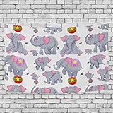 IUBBKI 102 cm x 152 cm, grauer Elefanten-Wandteppich, Wandbehang, Heimdekorationen für Wohnzimmer, Schlafzimmer, Schlafsaal