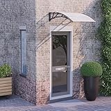 Home Sets mit Türüberdachung schwarz und transparent 80x100 cm aus Polycarbonat